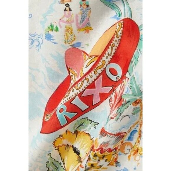 Rixo Camile Ruffle Mini Dress Multicolor in 8 Womens Linen ruffle - Picture 10 of 16